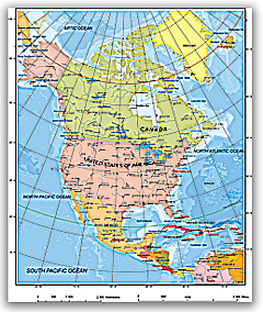 map of north america continent